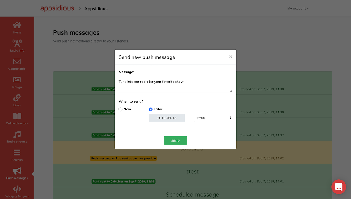 Schedule your push messages
